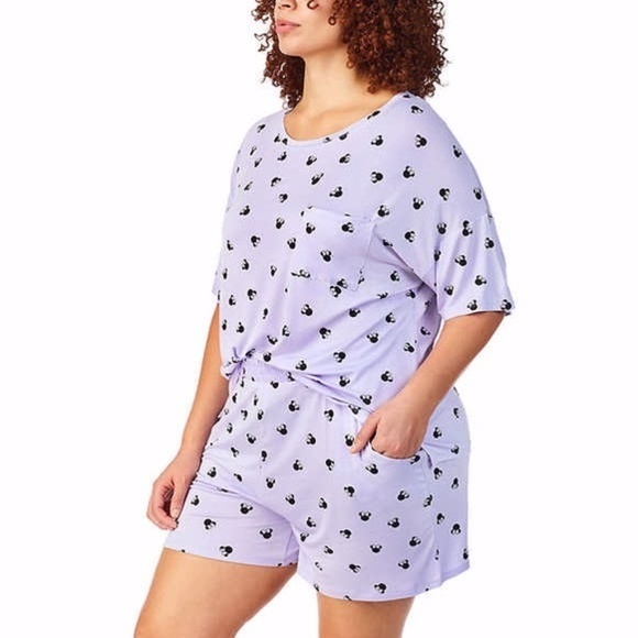 NWT DISNEY Minnie Mouse 2 Piece Shorts Pajama Set - Picture 2 of 5